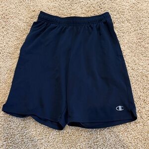 Champion Men's Dark Blue Athletic Shorts with Logo